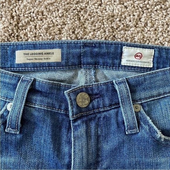AG Adriano Goldschmied The Legging Ankle Super Skinny Jeans Sz 25R Distressed - Picture 7 of 11